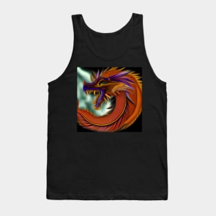 Orange and Purple Chinese Dragon Tank Top